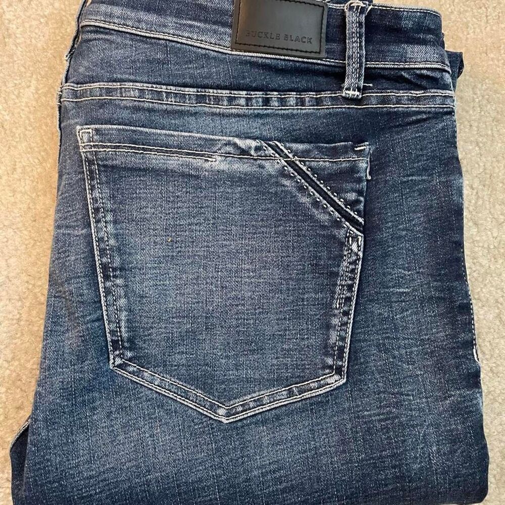 Buckle-black Men's Navy and Blue Jeans